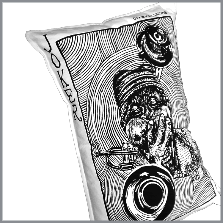 Dizzy Gillespie Sofa Art Hand-made Limited Edition Textile Art Cushion