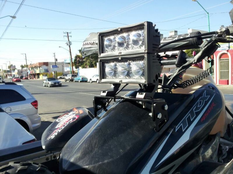 Pictures and video of my Baja LED , light bar set up.. Honda TRX 450R