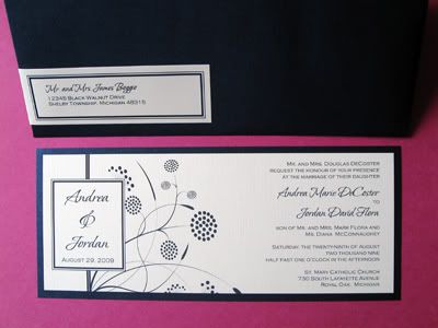 Andrea chose to move forward with a modern floral scroll design instead 