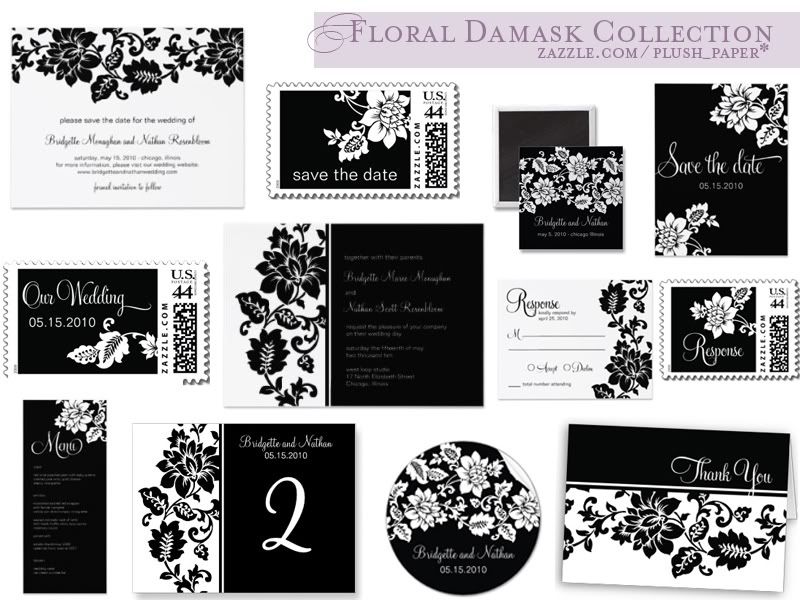 Click here to view the entire Black and White Floral Damask Collection