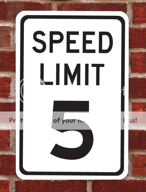 Speed Limit 5 Miles per Hour MPH 12x18 Aluminum Road Sign w or w O Holes