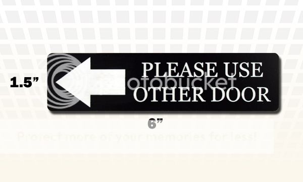 Engraved PLEASE USE OTHER DOOR w/ Arrow Home Outdoor Plastic Sign - 25 ...