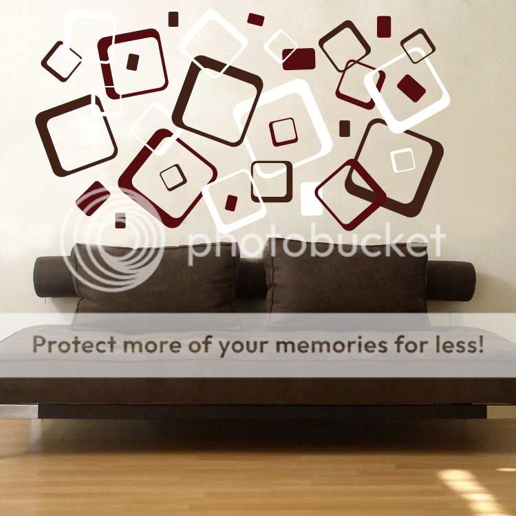 Retro Rounded Squares Vinyl Wall Decal Stickers 3