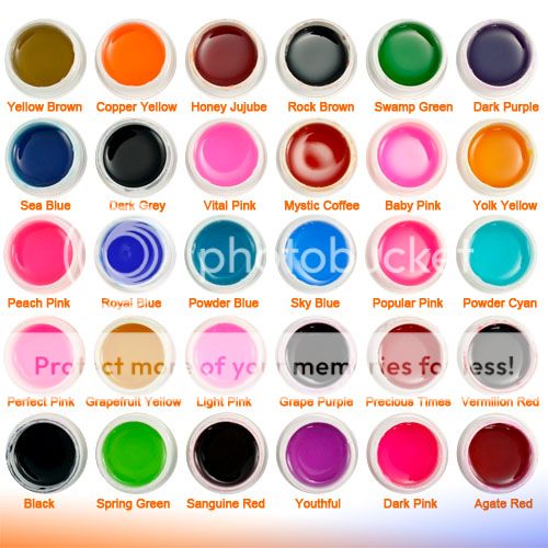 new mix 60 pots different transparent & glitter colors