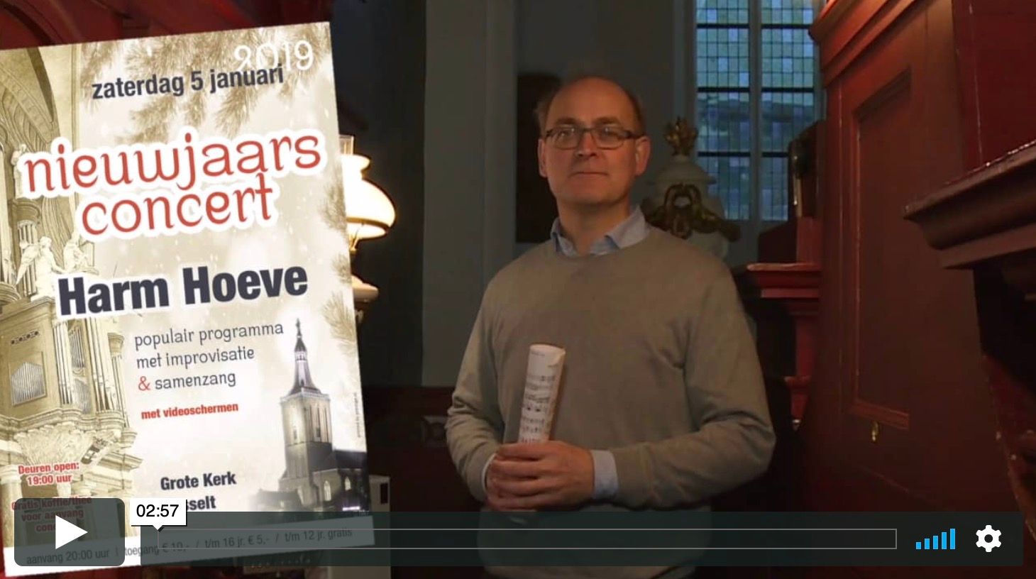 Nieuwjaarsconcert Harm Hoeve in Grote Kerk van Hasselt